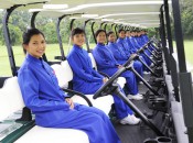 Caddies at Thai Country Club in Bangkok