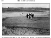 A view of the National Golf Links America Cape Hole tee shot from the August 1910 issue of American Golfer.