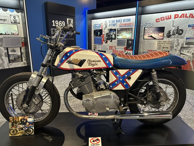 Evel’s actual motorcycles.